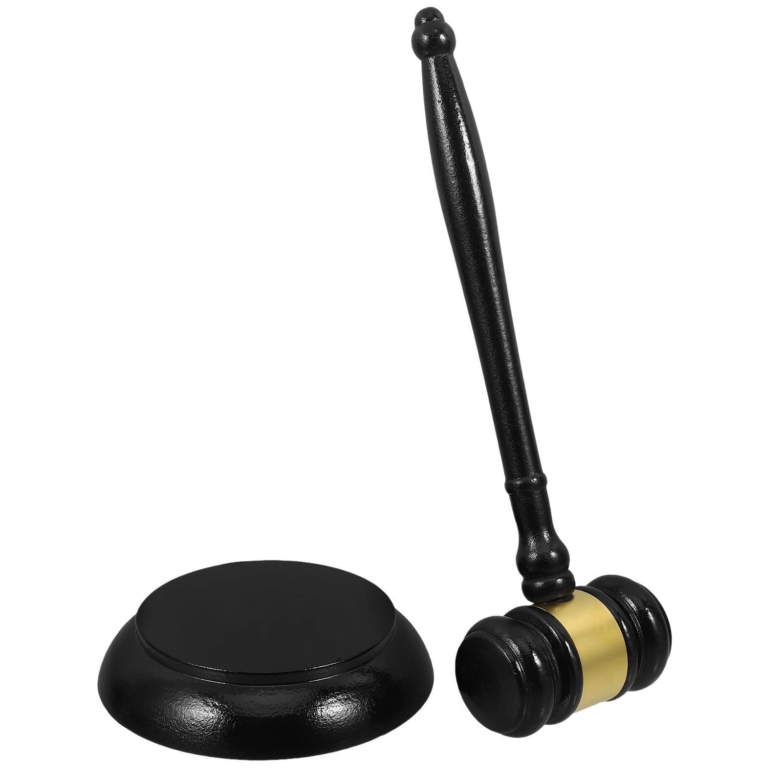 Solid Wood Auction Gavel with Sound Block, Reusable Judge's Hammer for Courtroom Auction Office & Meeting Use Wood Mallets