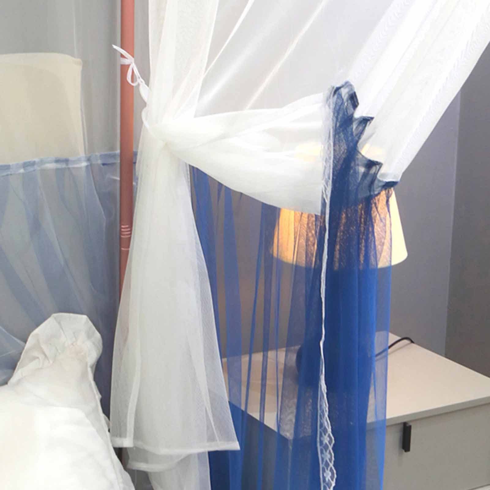 Moskitiera do łóżka 2 m / 6,6 stopy, pyłoszczelna luksusowa osłona łóżka z metalowym wspornikiem, łatwa instalacja (kolor: styl 1, rozmiar: 200 x 220 x 200 cm)