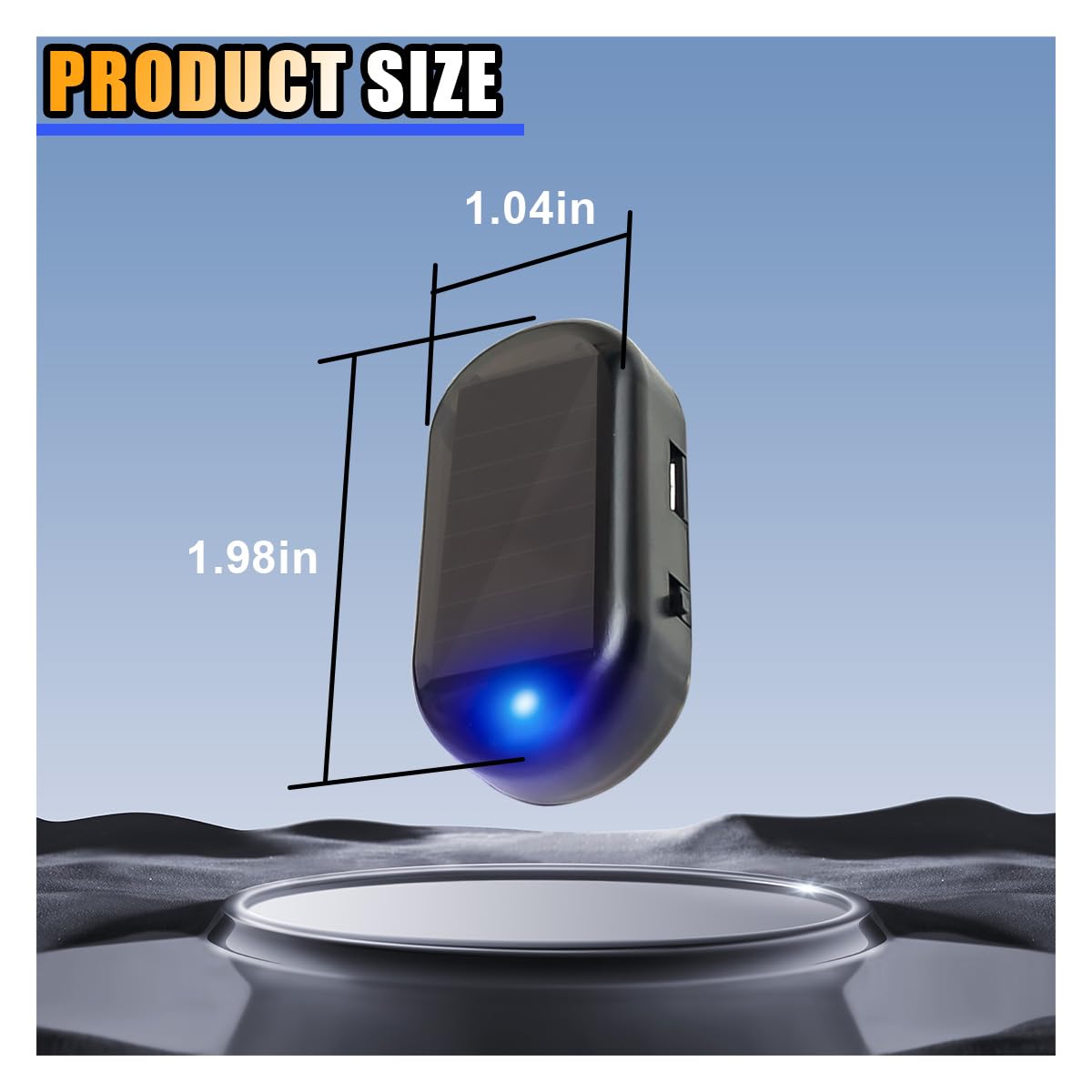 Car Solar Power Simulated Dummy Alarm, Car Alarm Warning Light Fake Lamp with USB Charger Port, Anti-Theft LED Flashing Security Light Car Accessories for Most Cars (Blue, 2PCS)