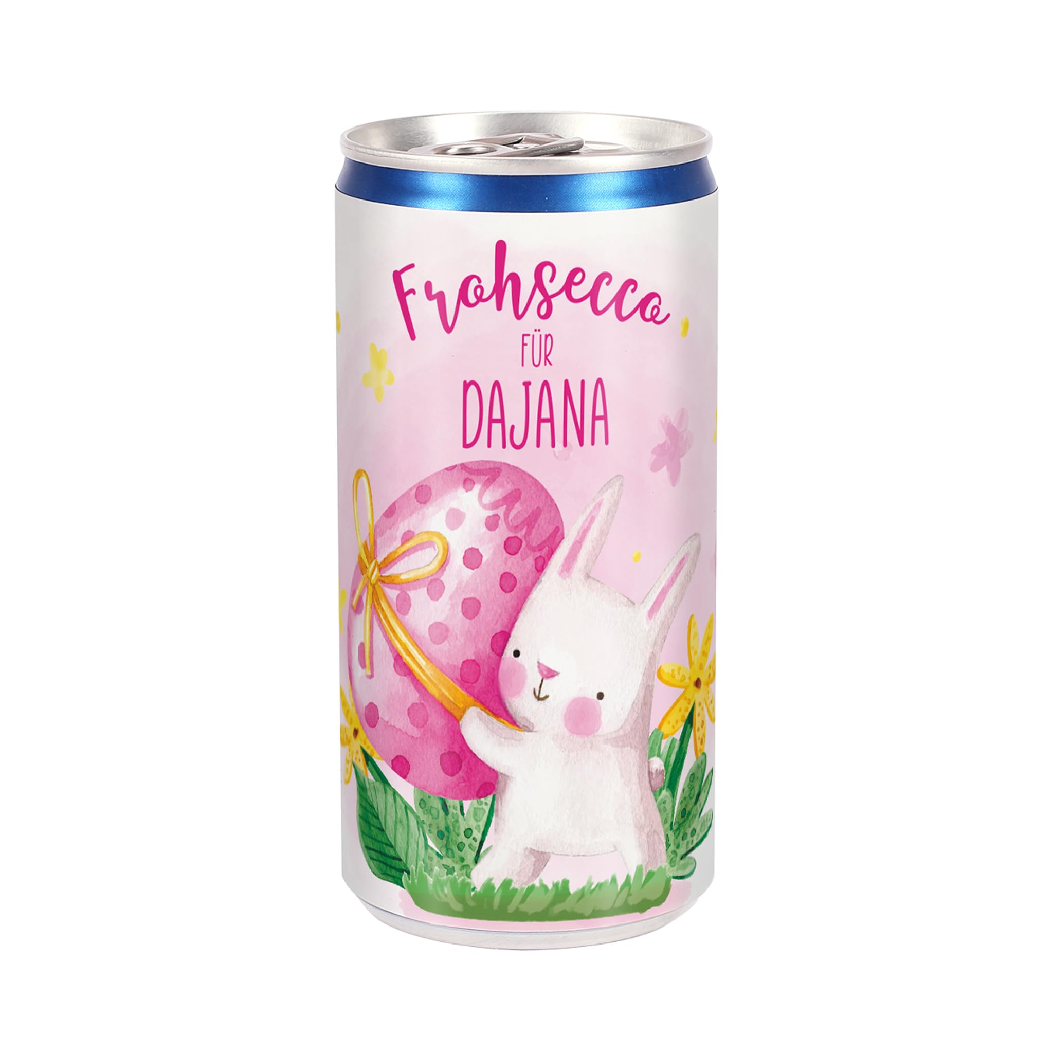 Herz & Heim® City Secco trocken 200 ml weiß zu Ostern - Froh-Secco mit Wunschnamen (200 ml, Rosa)
