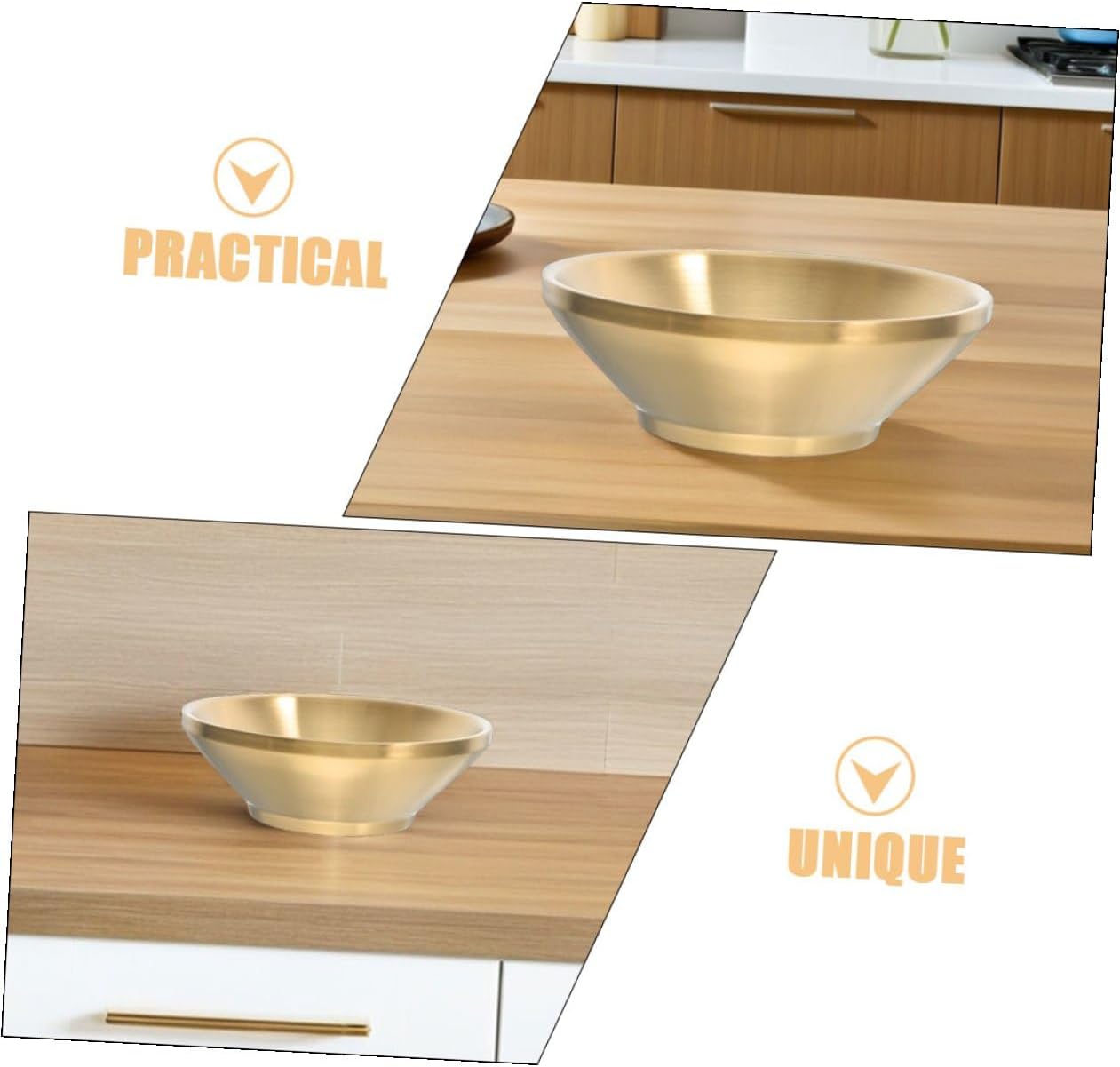 Alipis Stainless Steel Dipping Bowls Xmas Small 14cm Golden Condiment