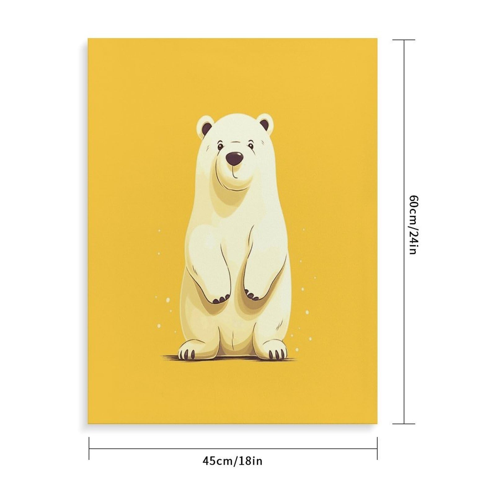 LPAGBCNU Malen nach Zahlen mit niedlichem Cartoon-Eisbär, Malen-nach-Zahlen-Set für Erwachsene, Anfänger, Erwachsene, Malen nach Zahlen, Kits auf Leinwand, DIY-Acryl-Ölfarben, Gemälde mit Pinseln für