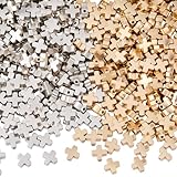 SOFPLATE 200 pieza de Cuentas Cruzadas Doradas de 2 colores Cruces Plateadas Espaciadoras A Granel de 8x8mm CCB de Plástico Pequeñas Cuentas de Crucifijo de Pascua Espaciadores Sueltos para Pendientes