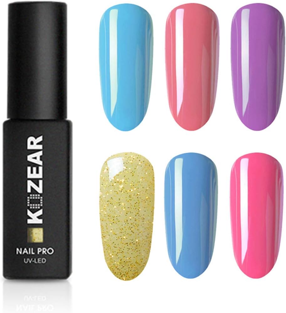 KOZEAR Gel Nail Polish Set Summer Sweet Candy 6 Color Gel Nail Art Gift Box Manicure Kit