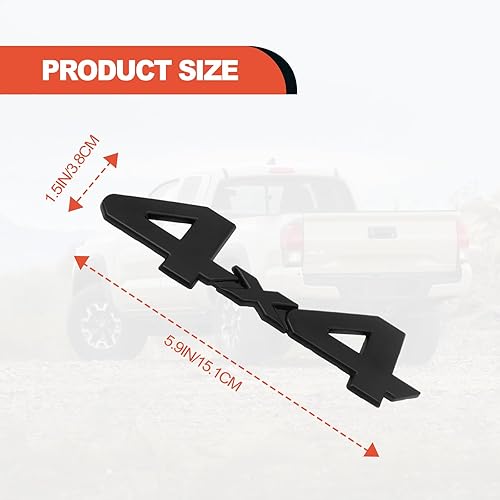 Miniatura 2 de Insignia universal de 4 x 4 con logotipo 3D, cobertura completa, adhesivo 3/M compatible con 4Run|Tac|Tun SUV Truck Pickup Modelo 3D ABS 4x4,