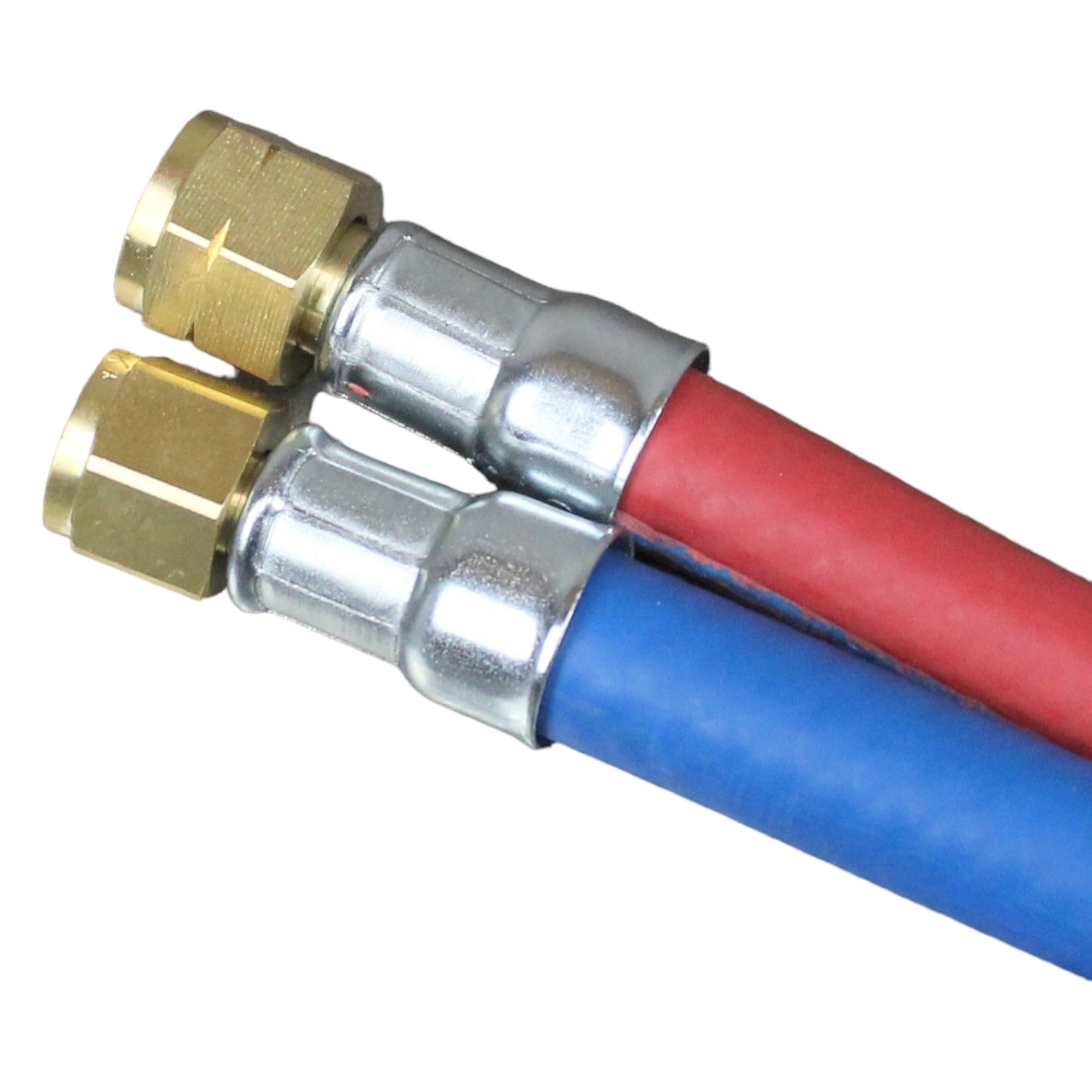 Manguera doble para autogénico, acetileno, oxígeno, 5 m, 10 m, 20 m, 9 x 6, con conectores (10 m)
