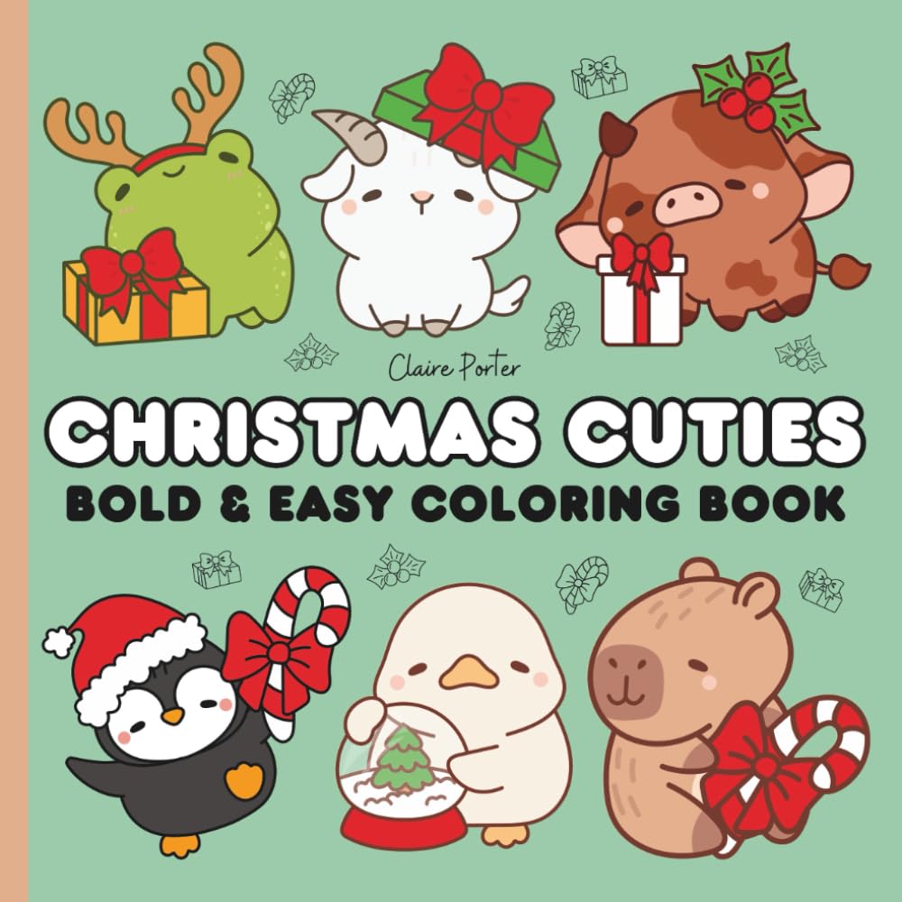 Christmas Cuties: Bold and Easy Coloring Book