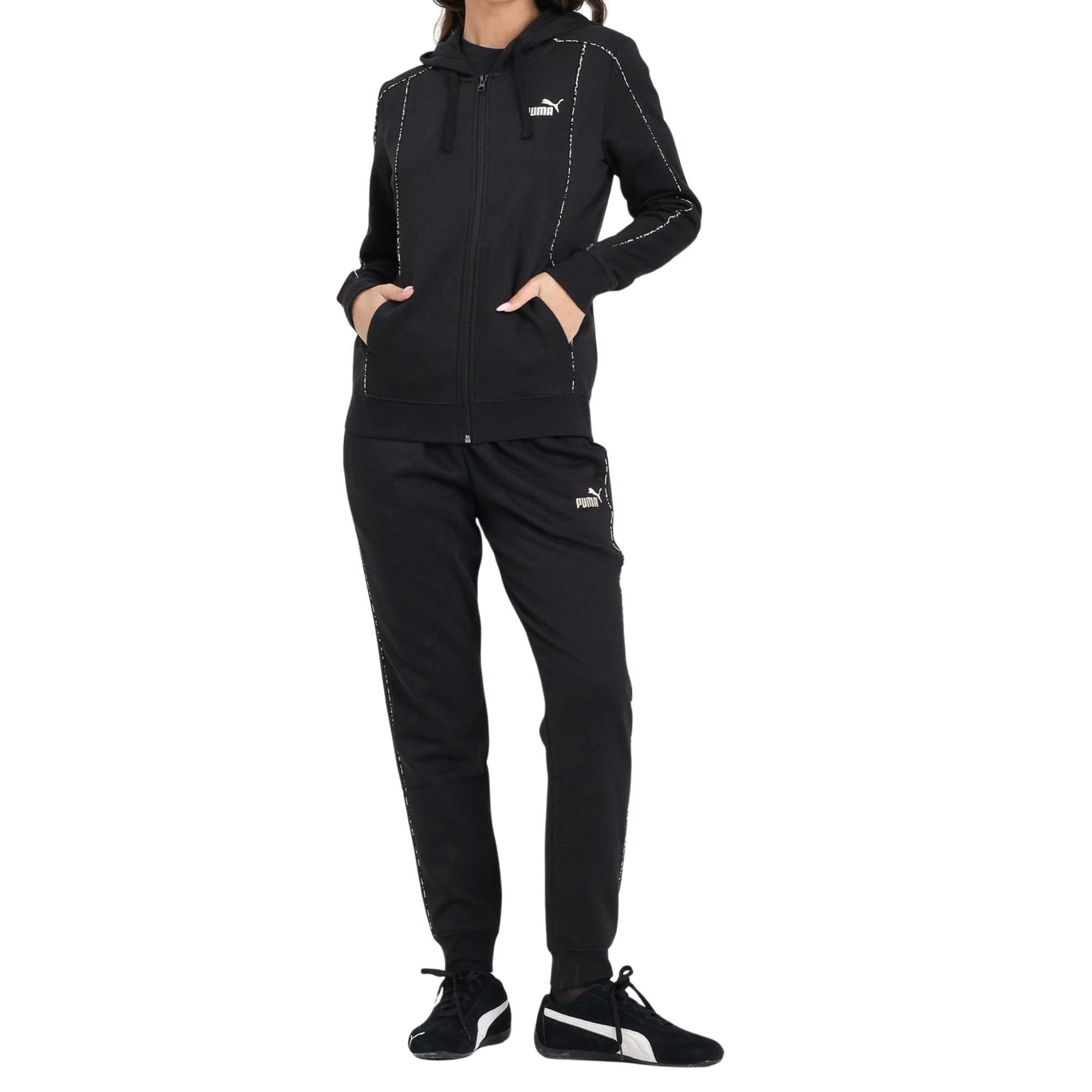 PUMA Tuta da Donna con Cappuccio Essential Animal Nera Taglia S Codice 692203-​01