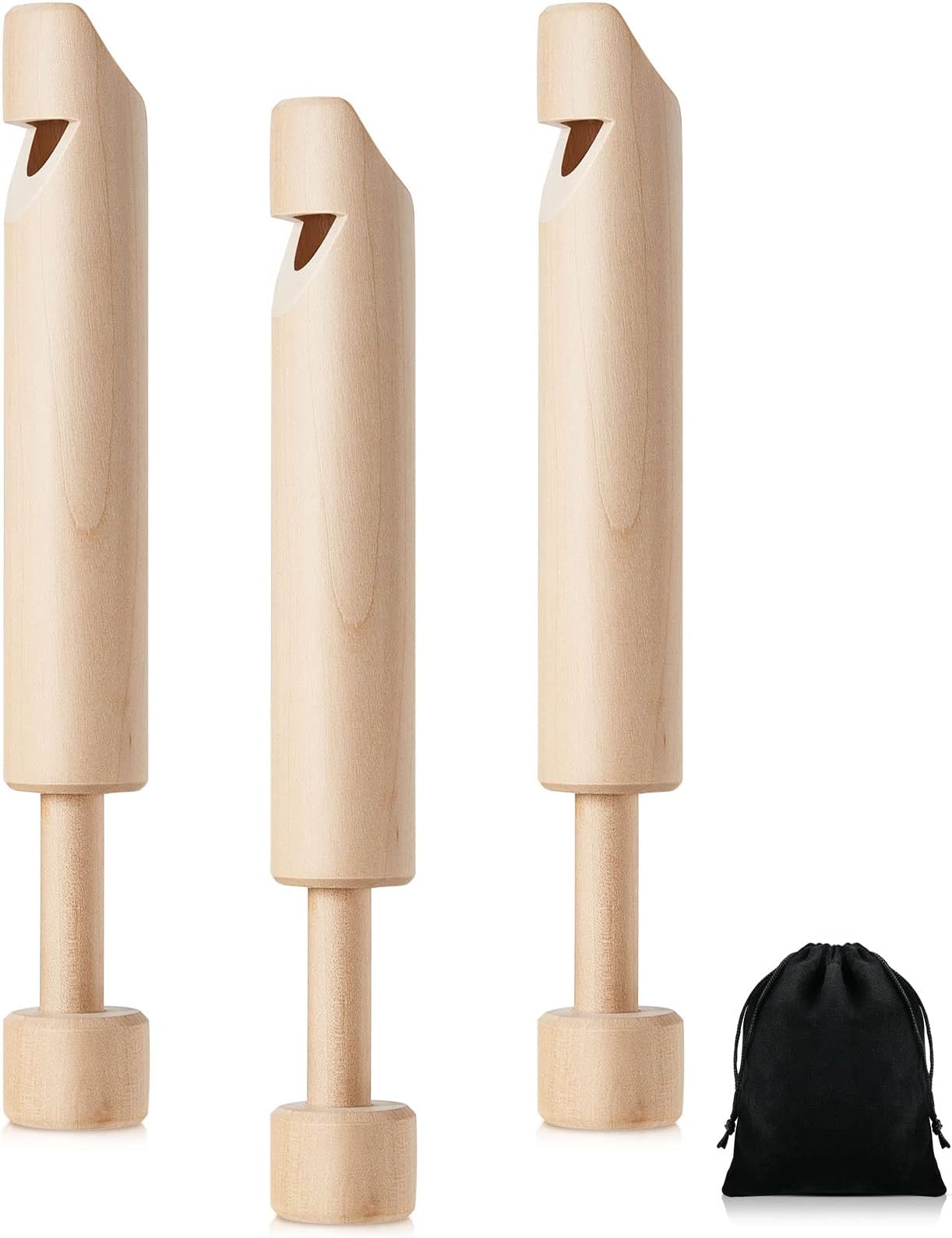 3 Pcs Wood Slide Whistle for Kids Wooden Whistle Toys Christmas Whistle Train Slide Whistle Children Noisemaker Musical Pleasant Voice Children Vocal Training Educational Instrument, Wood Color