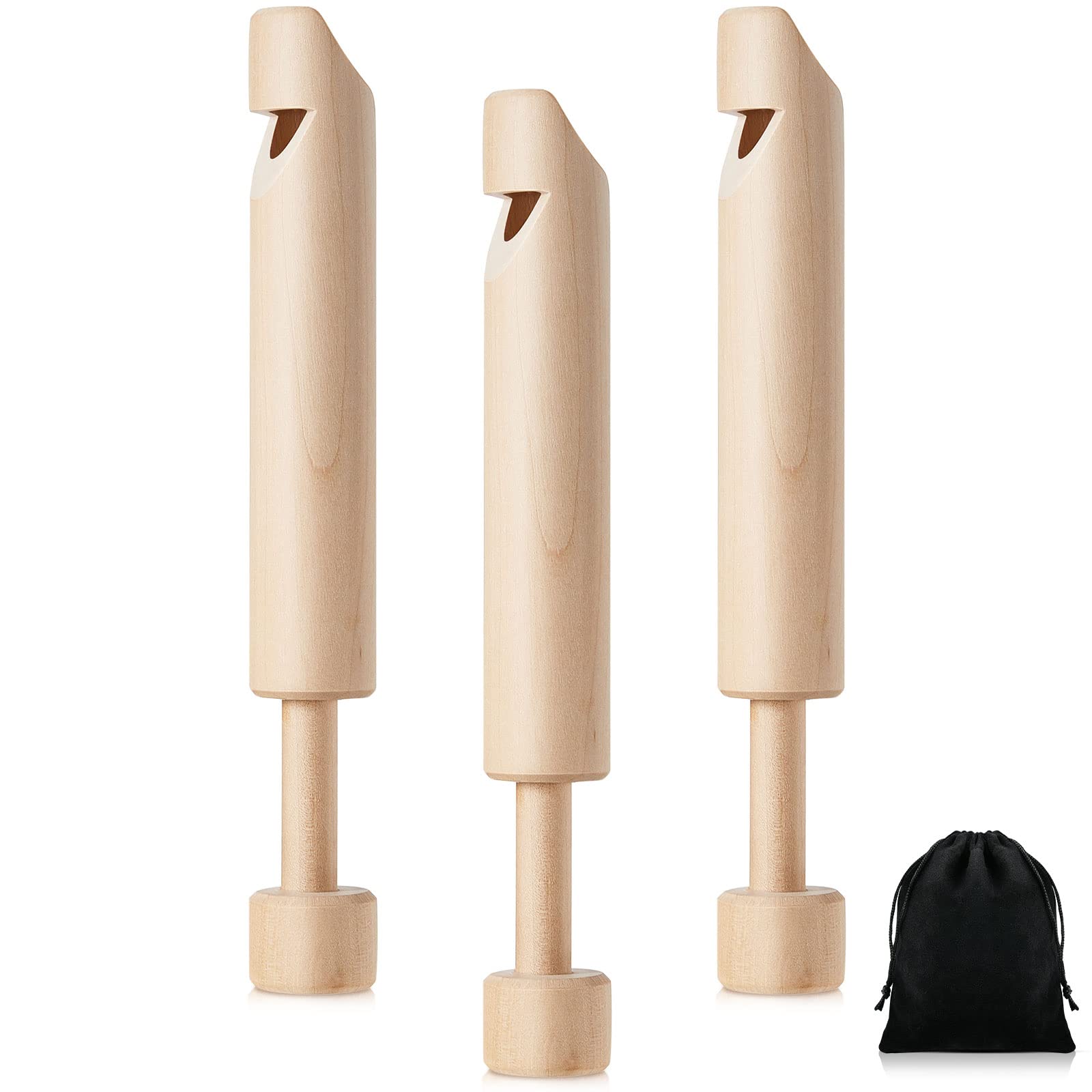 3 Pcs Wood Slide Whistle for Kids Wooden Whistle Toys Christmas Whistle Train Slide Whistle Children Noisemaker Musical Pleasant Voice Children Vocal Training Educational Instrument, Wood Color