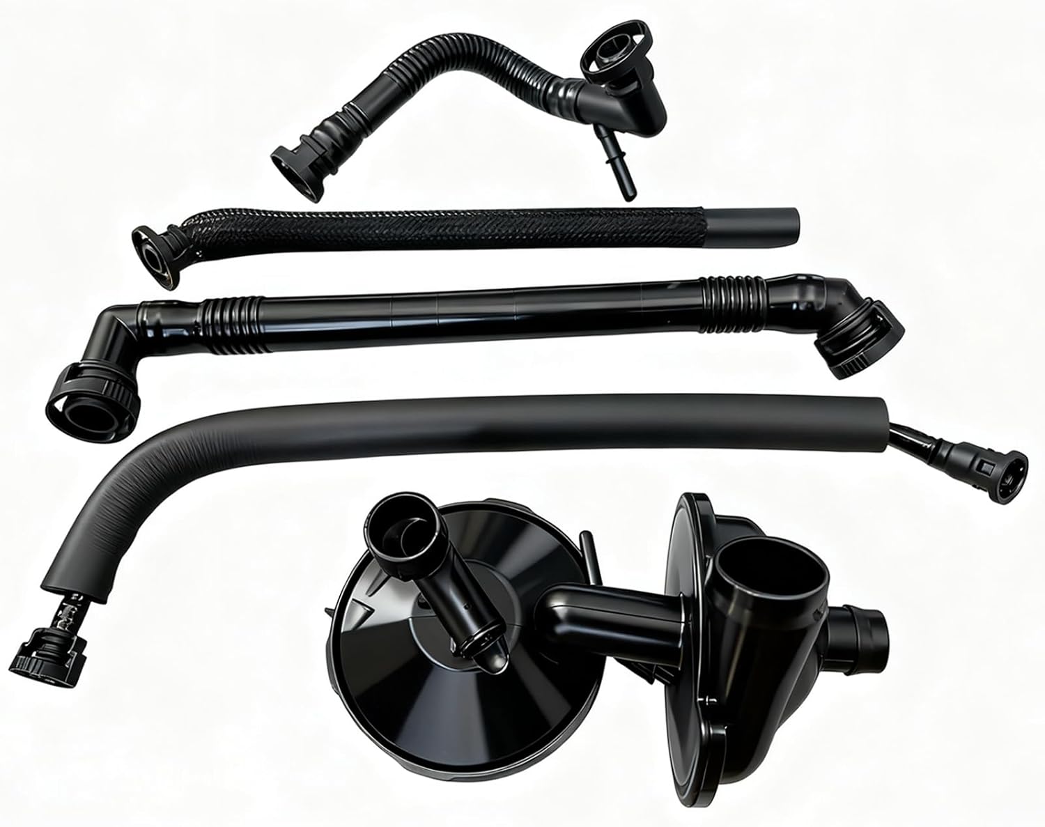 Crankcase Ventilation Valve Compatible with bMw E46 E60 E39 X3 X5 320i, 323i, 325, 325i 328i, 330i, 525i, 528i CCV PCV Valve Ventilation Separator 5 Piece Value Kit 11157532649