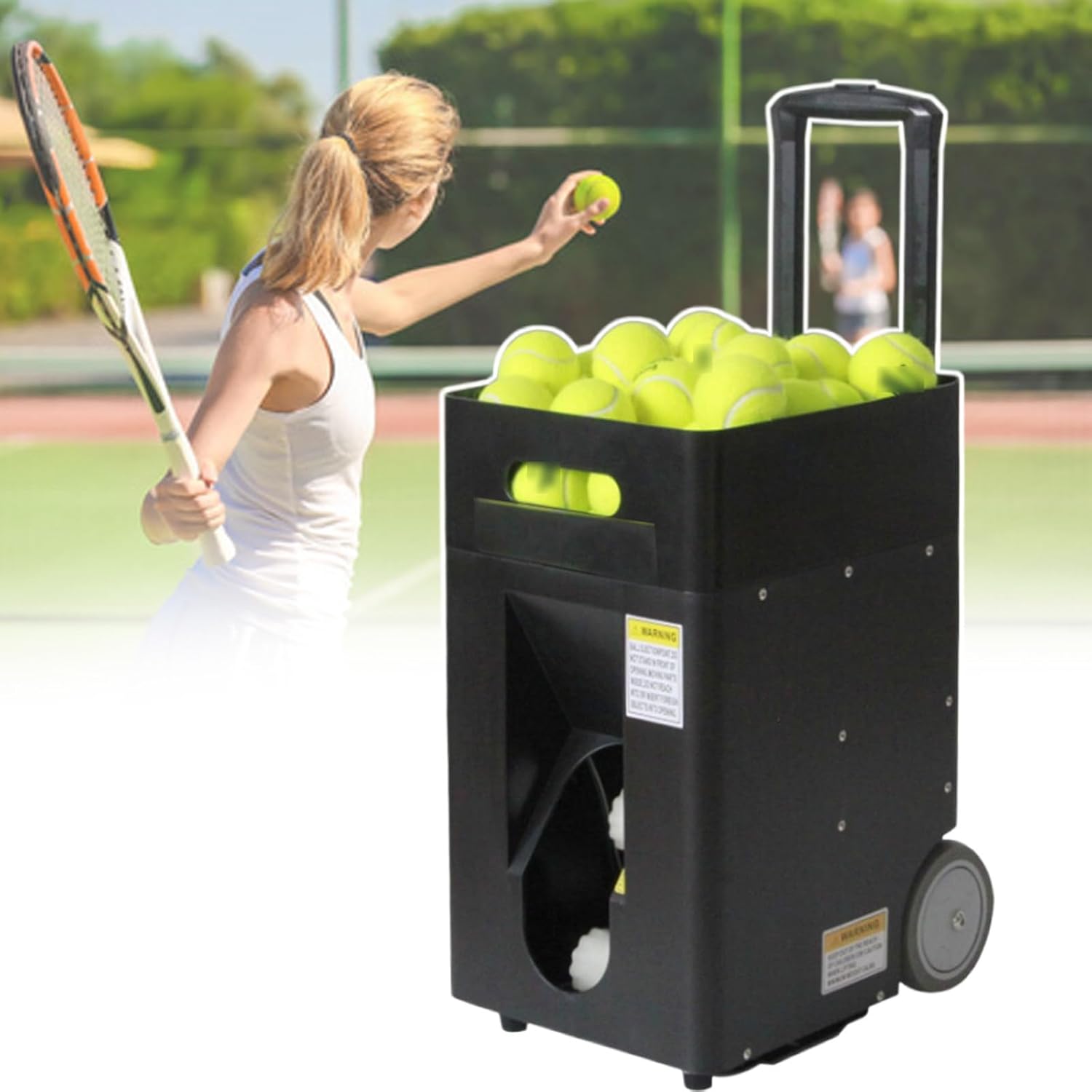 Tennis Ball Machine,Automatic Tennis Ball Trainer,for Tennis Players Training and Practice,Remote & App Control, Powered by Power