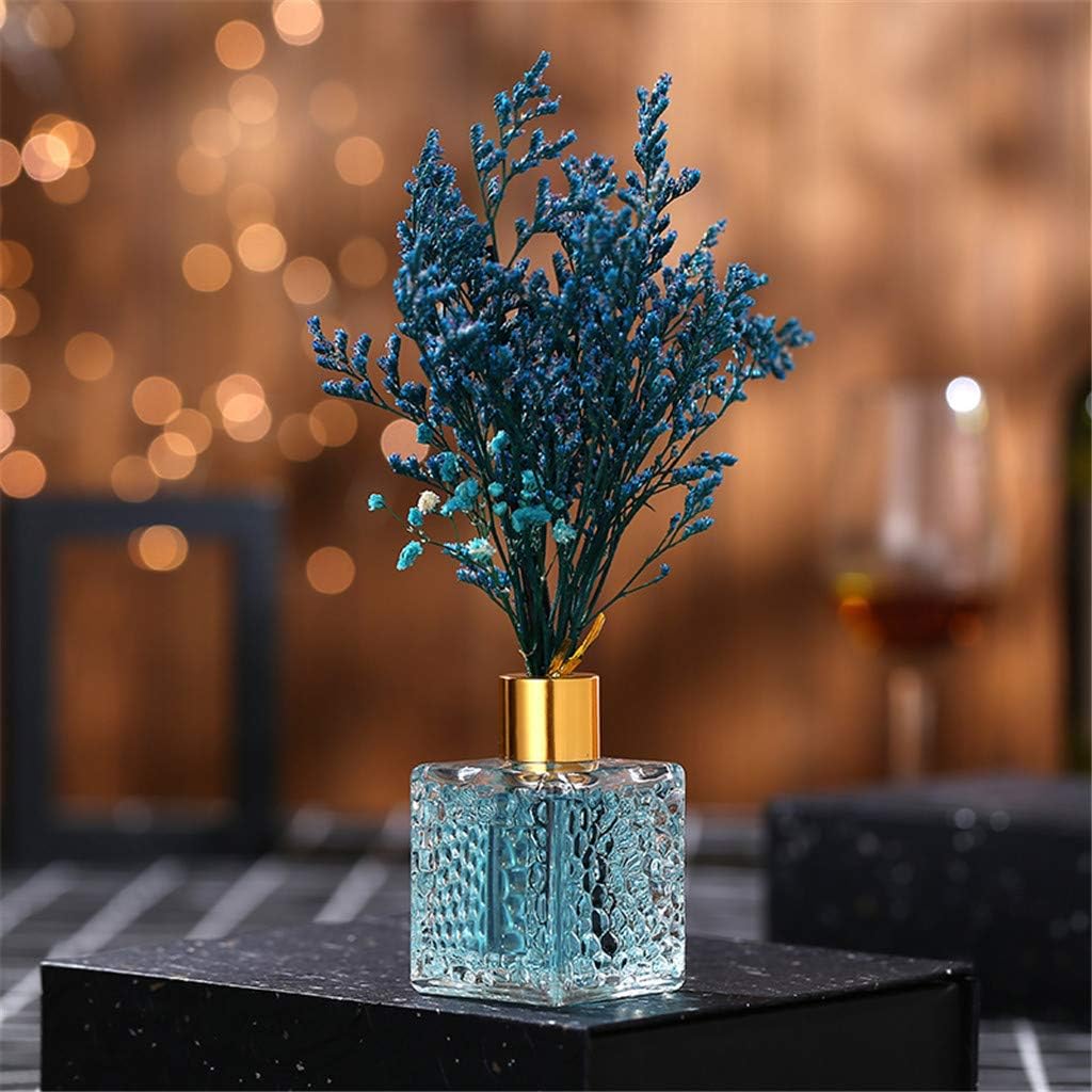 Gaddrt 80ML Long-Lasting Reed Oil Diffuser Glass Bottle - Scented with Natural Sticks, Artificial Flowers Vehicle Perfume Car Fragrance Air Fresheners Great for Relieve Stress (B:Ocean)
