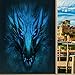 Teen Cartoon Blue Dragon Decorative Window Film Fantasy Magic Dragon Blue Eyes Printingdining Room Window Film,Dorm Room Glass Film 23.6Wx35.4L-Inch X1Pcs