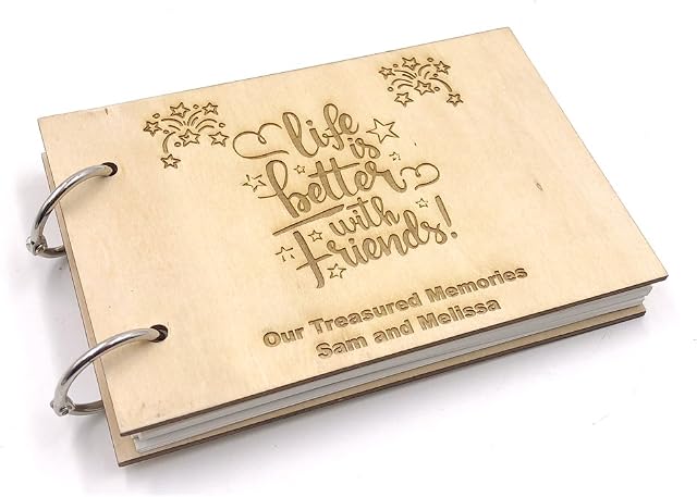 ukgiftstoreonline Personalised Friends Scrap Book Photo Album Keepsake Book