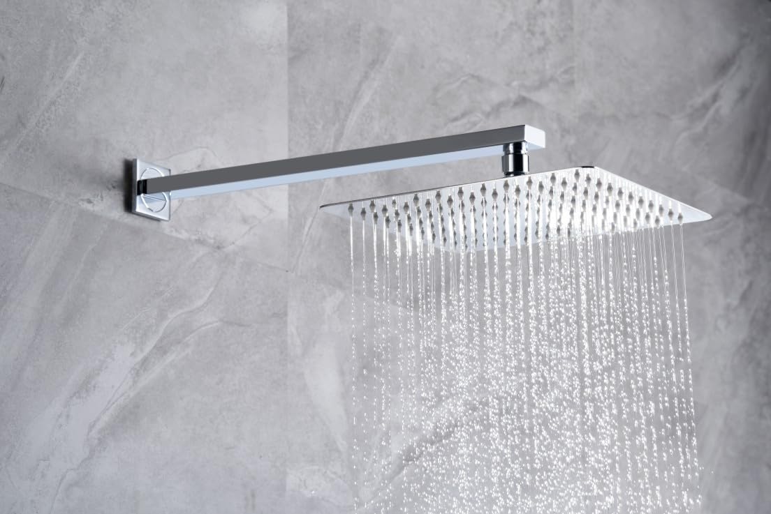 IMEX Set doccia monocomando da incasso in acciaio e ottone cromo soffione 25x25 maniglia quadrata scatola di derivazione Pisa