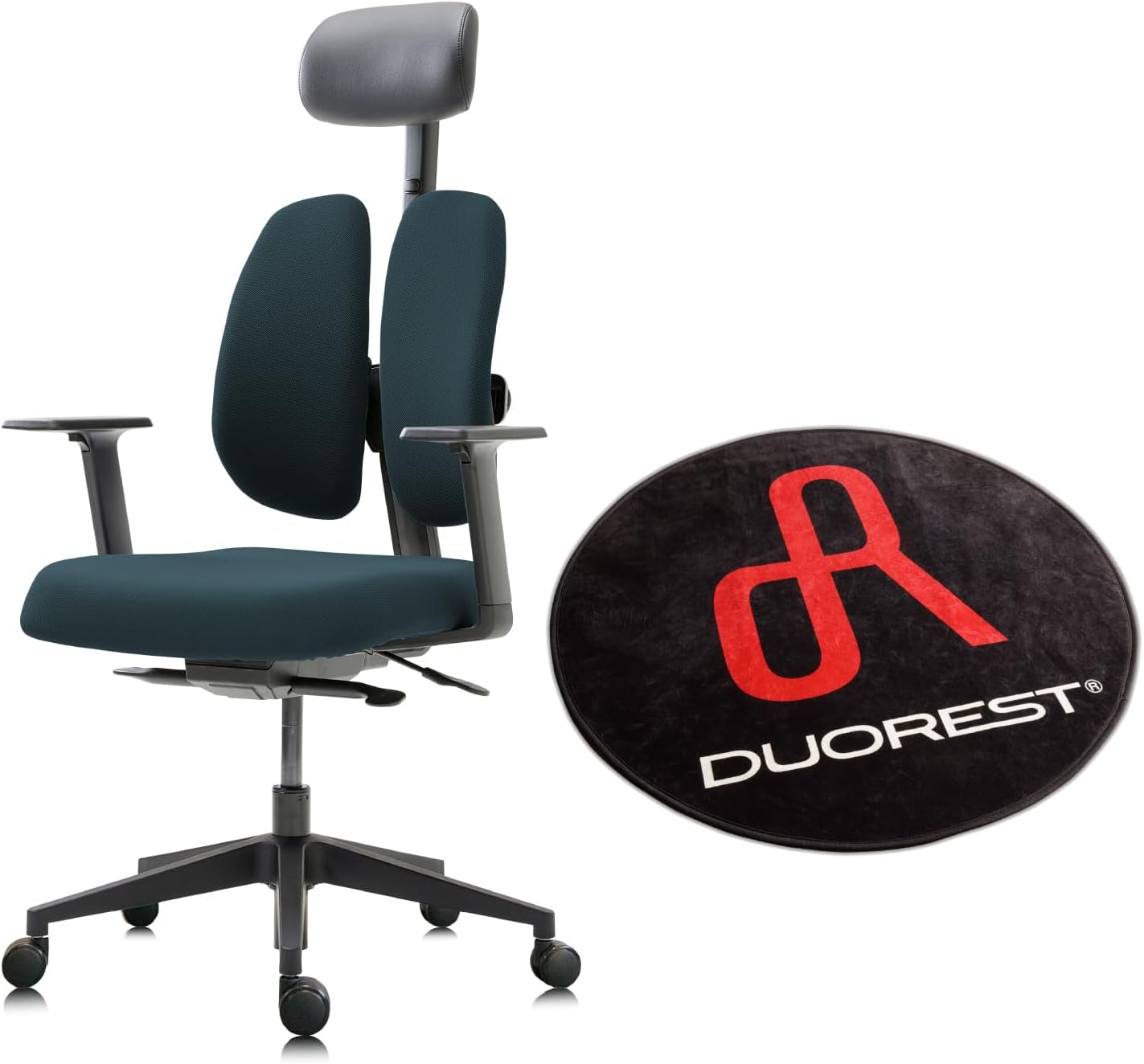 Duorest NEXT1MA-DBL Office Chair, Ergonomic Chair, Self-Synchro Tilt, Reclining, Elbow Height Adjustment, Front and Rear Sliding, Headrest Adjustment, Adjustable Function, Large Caster Desk Chair