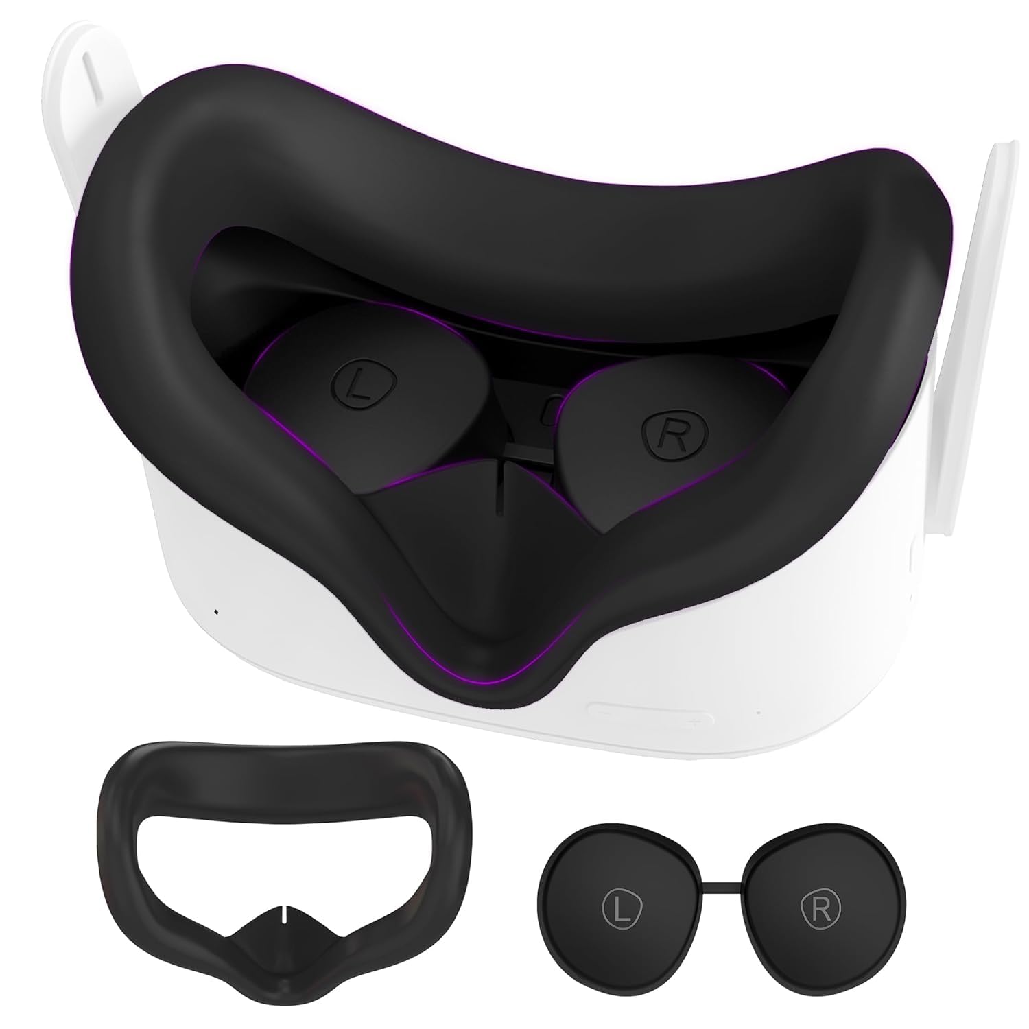 Silicone Face Pad for Meta Quest 2 Standard Facial Interface with Lens Cover Protectors Washable Vr Covers for Oculus Quest 2 Accessories Silicone Cover Only