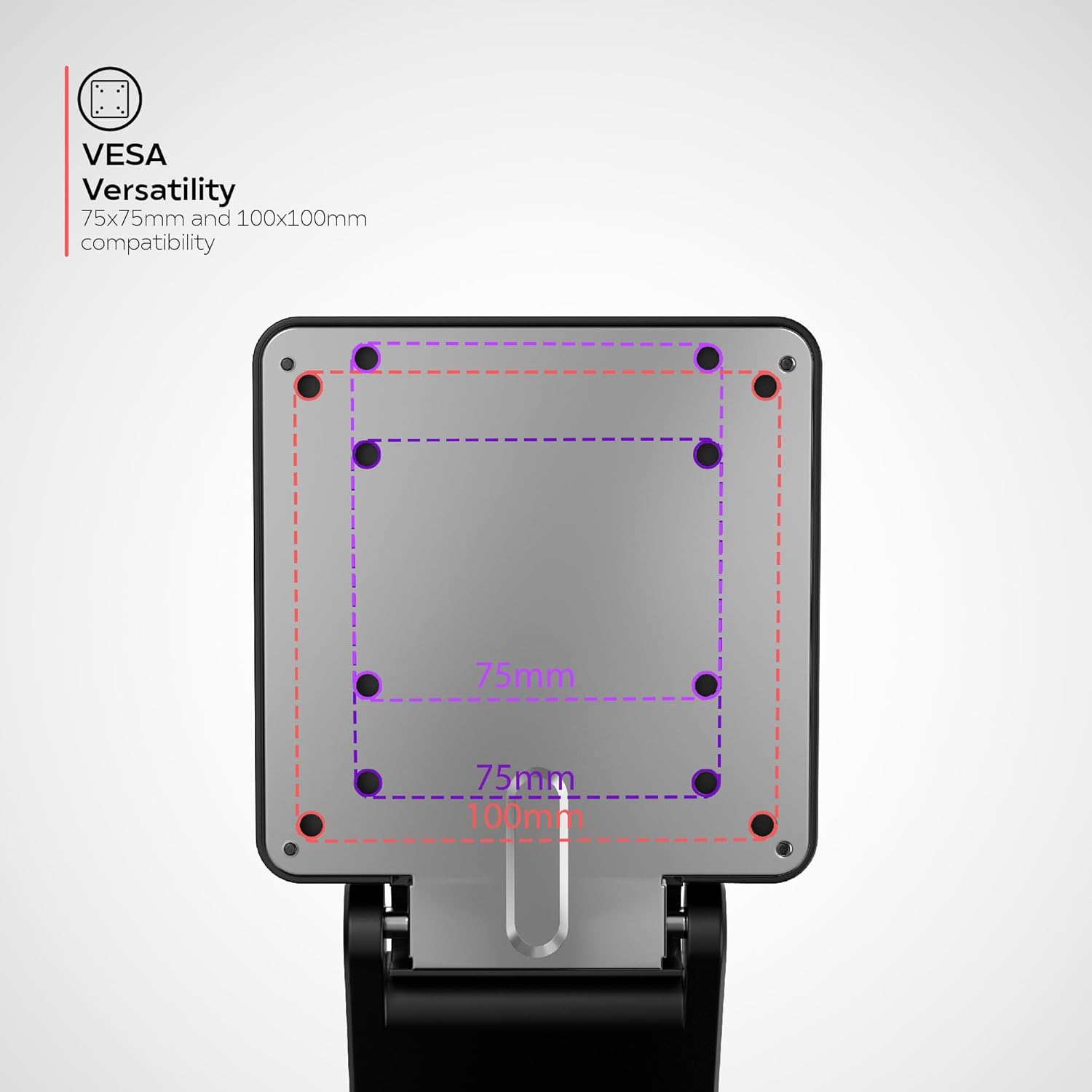 Foldable Monitor Desk Stand - Adjustable Tabletop Stand for Monitors 14 - 27" Inches - Wall Mountable - Stable & Flexible - Black (ADD-MADM)