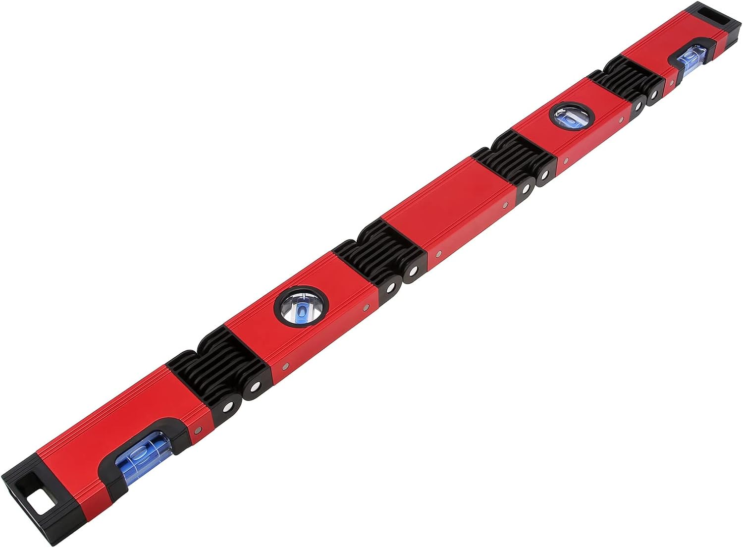 Multi-function Foldable Level, 28'' Multi-Angle Measurement Woodworking Tools,5 Sections with 4 Levels Bubbles 45°/90°/180°, Precise Leveling In Any Position, Magnetic Level for pipes,stairs,corners