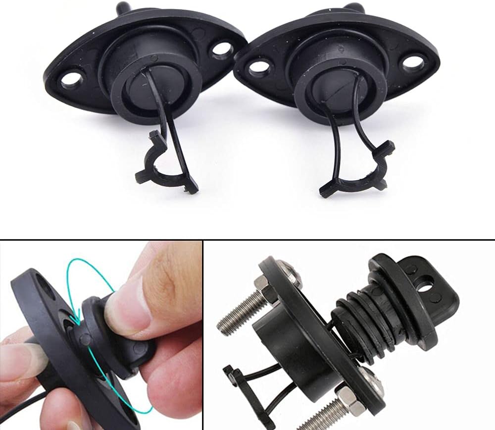 2-Pack Universal Thread Drain Plug Kit for Dinghy Kayak Canoes Boat Water Infiltration Stop Drain Water Out PP Material