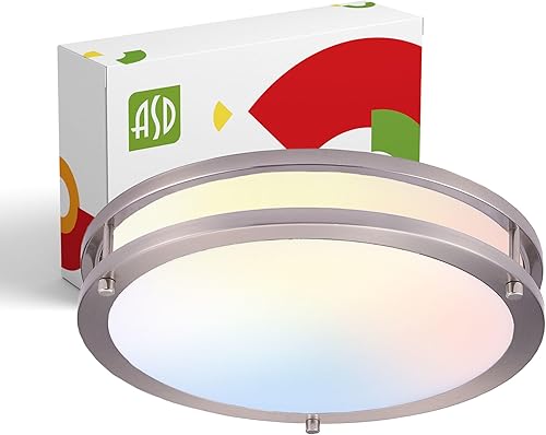 ASD Lámpara LED de techo de montaje empotrado de 10 pulgadas, interruptor de 16 W, 120 V, 1040 lúmenes, 3000 K4000 K5000 K, regulable, antioxidante,