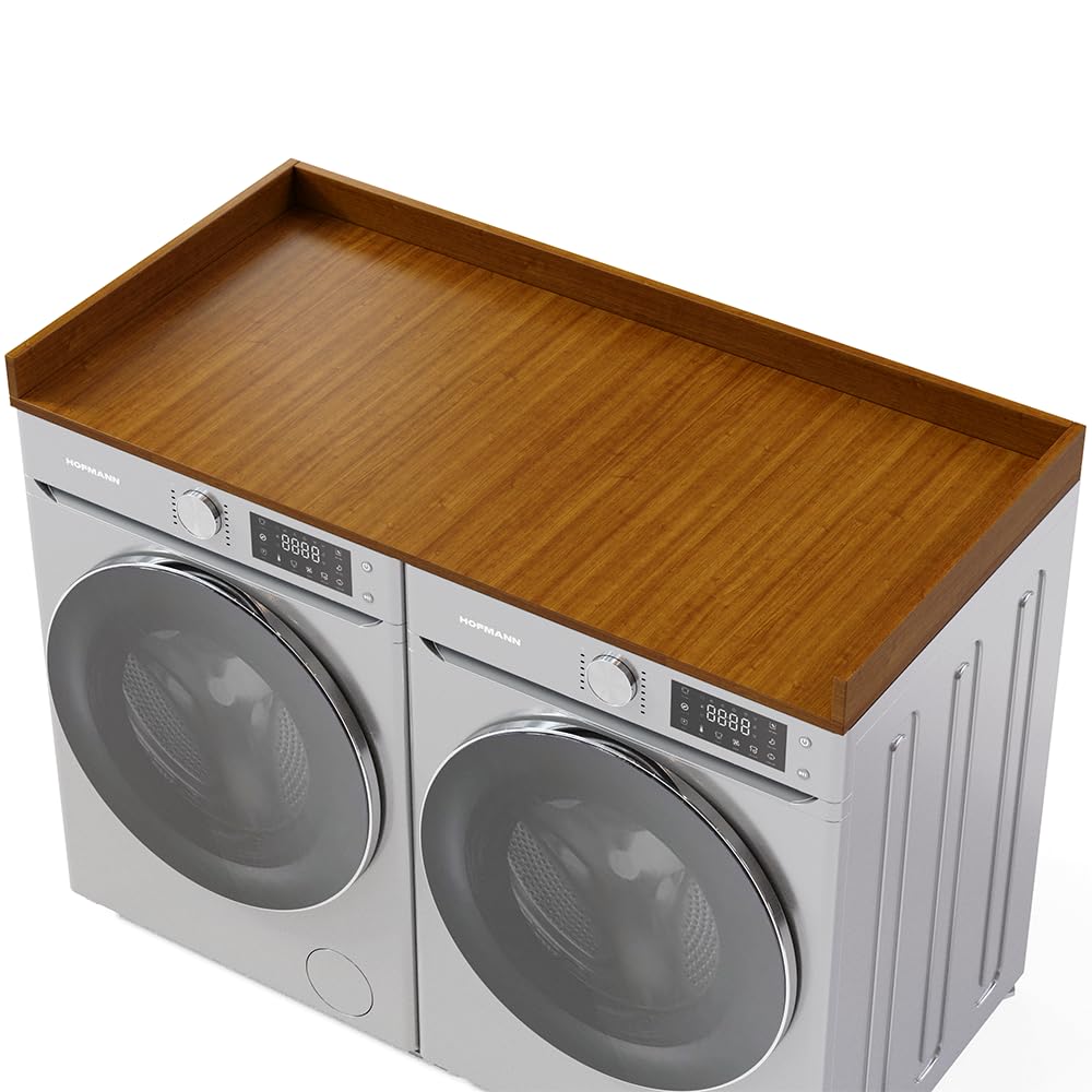 OfficeSimpli Washer Dryer Countertop w Non-Slip Pads, Made in USA, Laundry Room Wood Topper, Washer Dryer Cover for Top, Laundry Guard, Laundry Countertop, Laminate Finish (Cafe Latte)