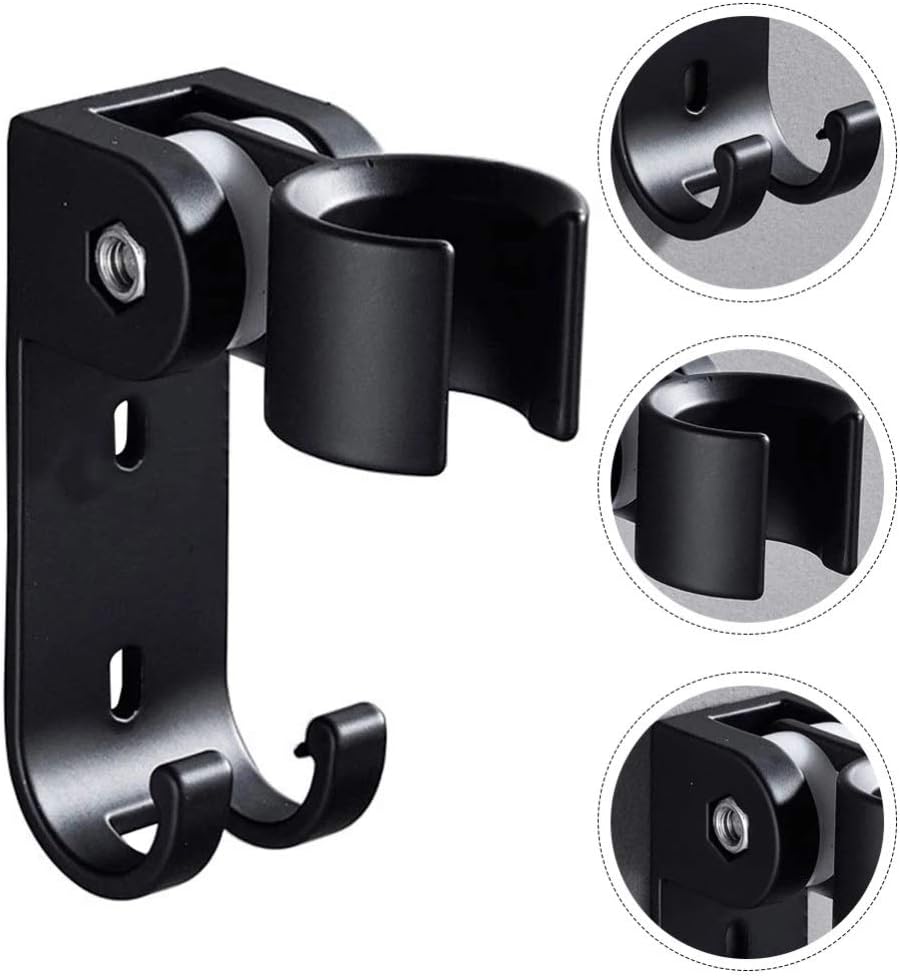 1Pc Holder Adjustable Bracket Handheld Bathroom Shower Base (Black)