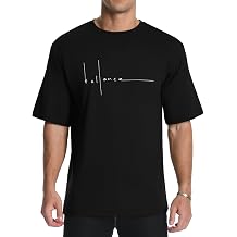 Aiyino Men's Balance Graphic Minimalist Art Line 100% Cotton Tee