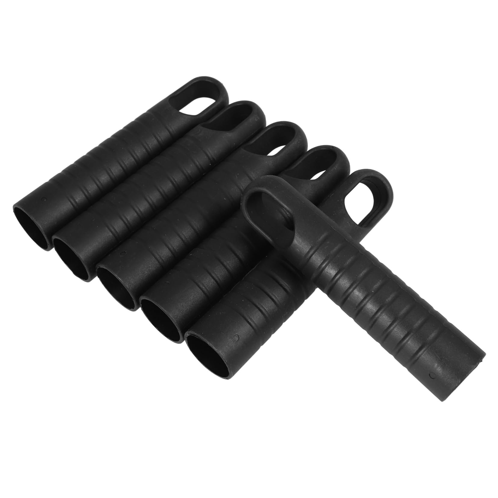 Baluue 6pcs Home Cleaning Tools Mop Handle End Cap Broomstick Handle Sleeve Mop Rod End Sleeve Black Grip