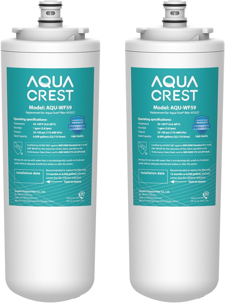 AQUACREST AP5527 Reverse Osmosis Pre and Post Water Filter Cartridge, Replacement for Aqua-Pure AP5527, 5598101, AP-RO5500, APRO5500 Reverse Osmosis System (1 Set)