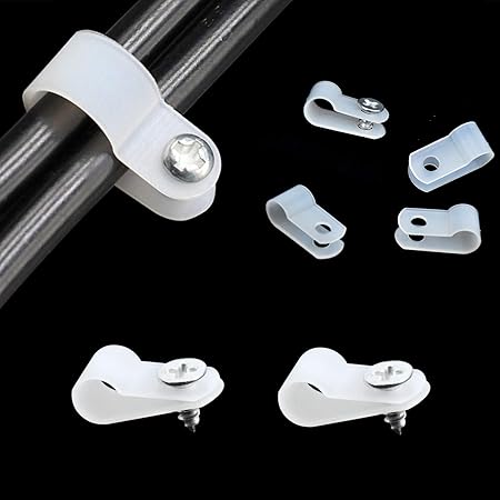 Sourcing Map Lot De 200 Serre-câbles Blancs Avec Trous De Vis De 20,3