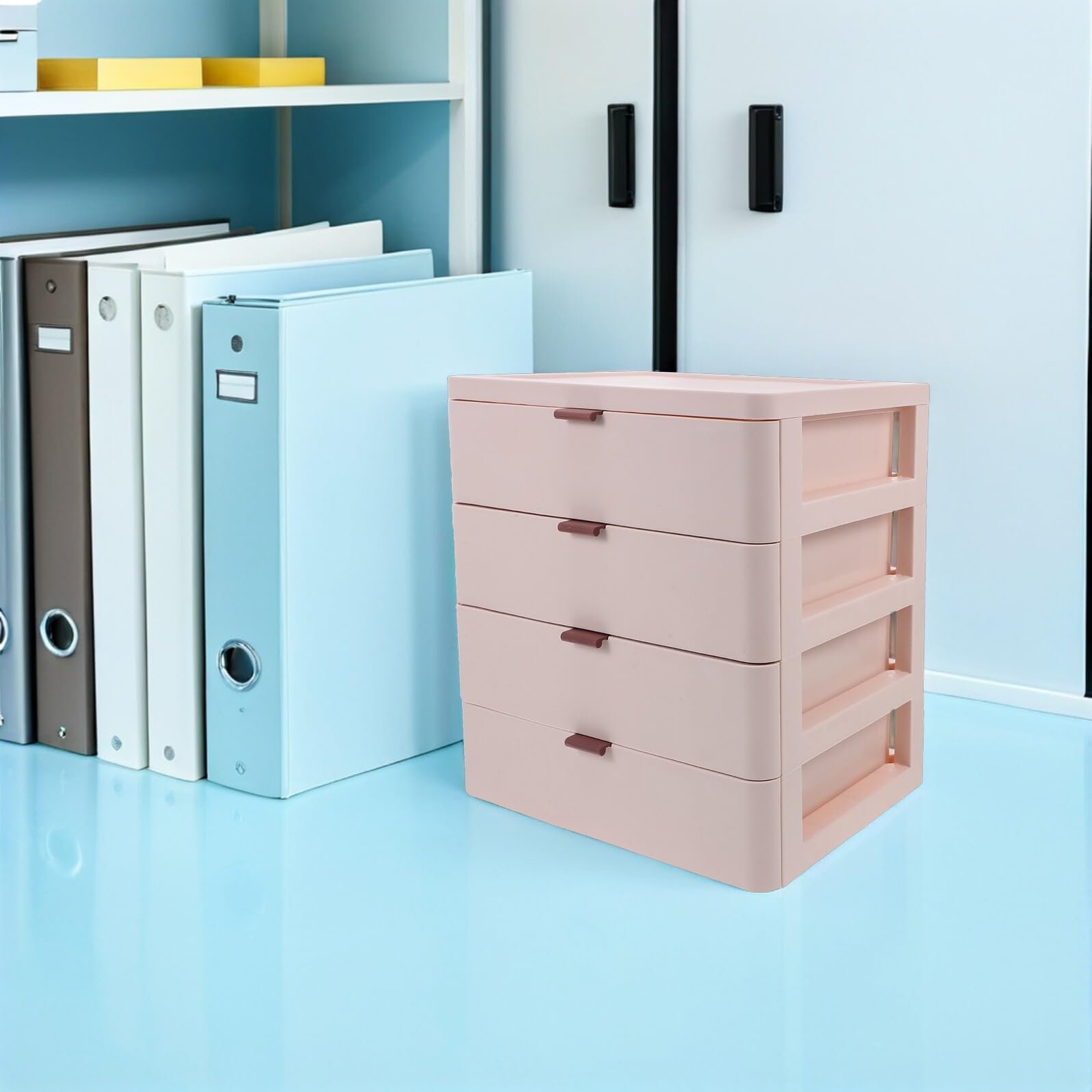 Healvian organizator kosmetyków Etui do przechowywania z wieloma szufladami pyłoszczelne szuflady do przechowywania na blacie Pink