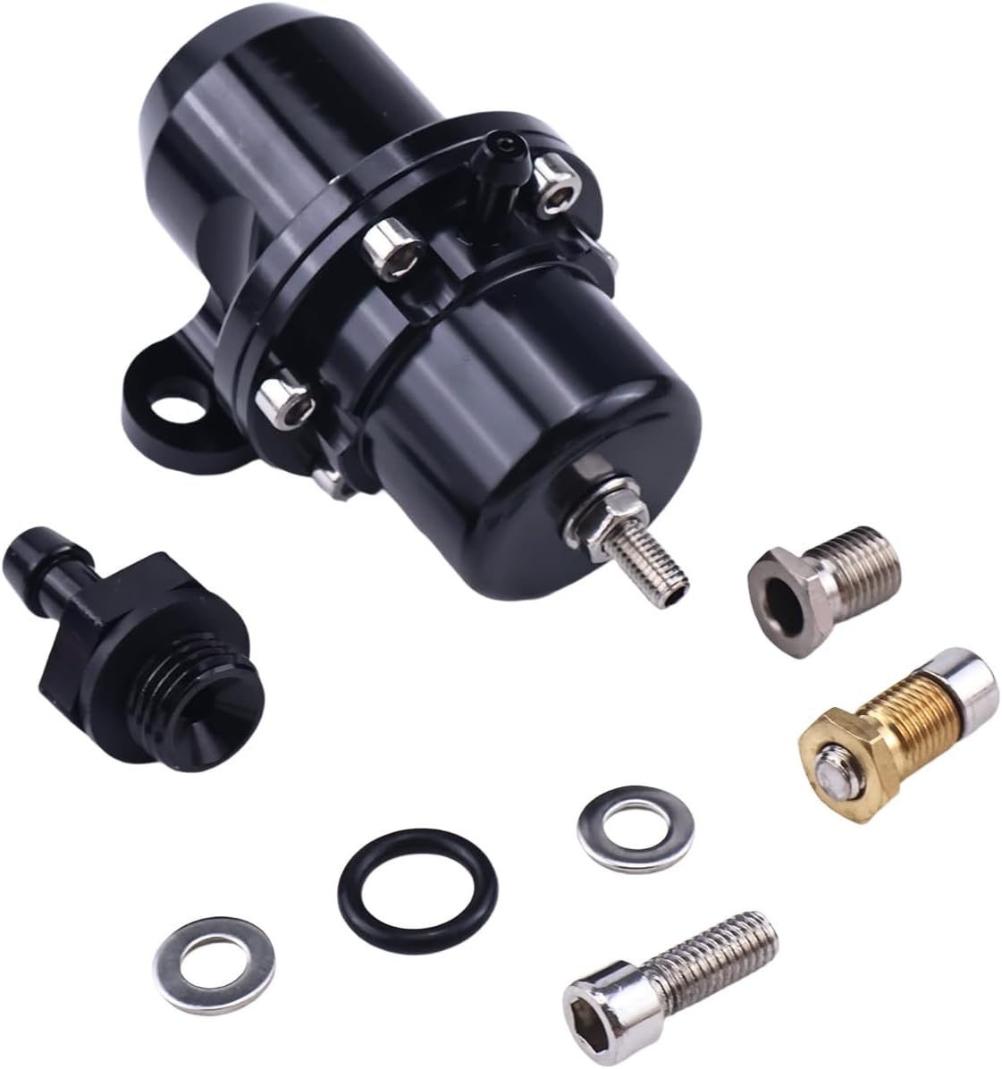 Black High Volume Adjustable Fuel Pressure Regulator 25-300BK 25300BK Compatible with Acura Integra Compatible with Honda Accord Civic Prelude
