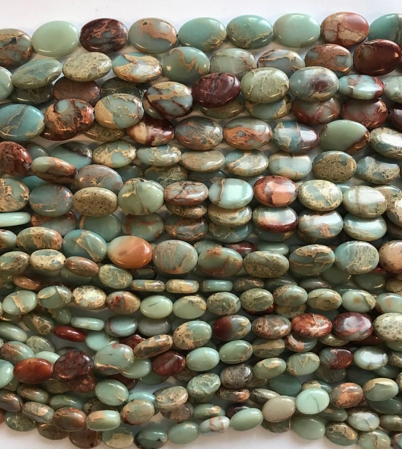 Perles opale bleue africaine de LKBEADS, pierres naturelles ovales polies pour haute joaillerie