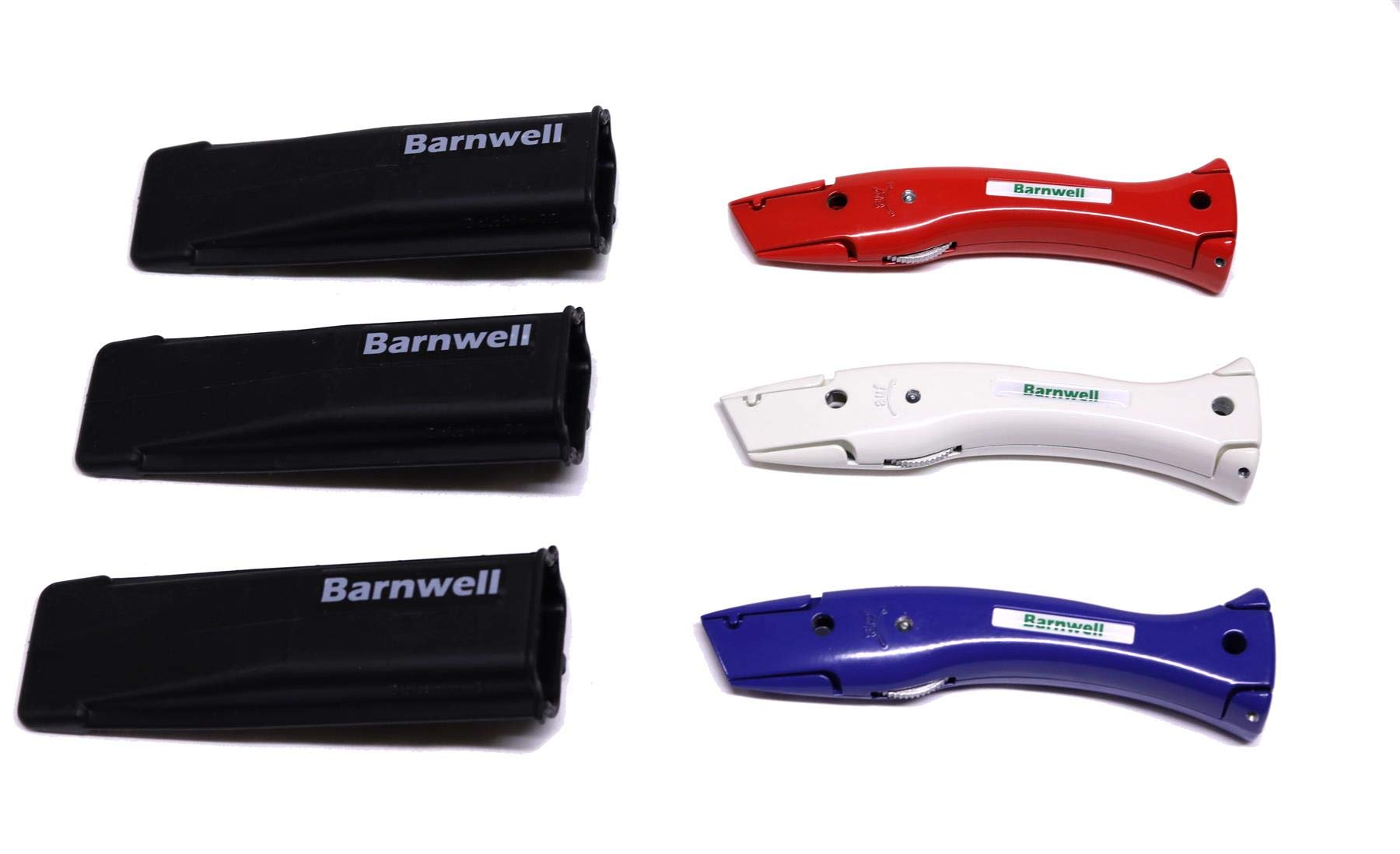 Barnwell Lot de 3 couteaux fixes avec dauphin rouge, blanc, bleu