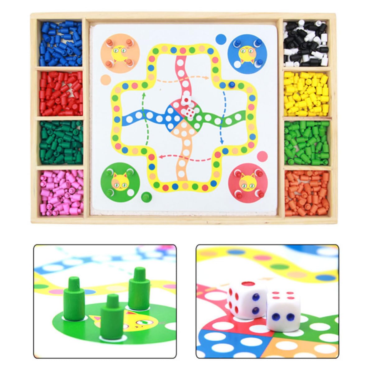Veemoon Gioco Educativo per Set 1 Fungo in Legno Puzzle Chiodini Colorati per Sviluppare Creatività e Riconoscimento Colori per Compleanno e Vita Quotidiana
