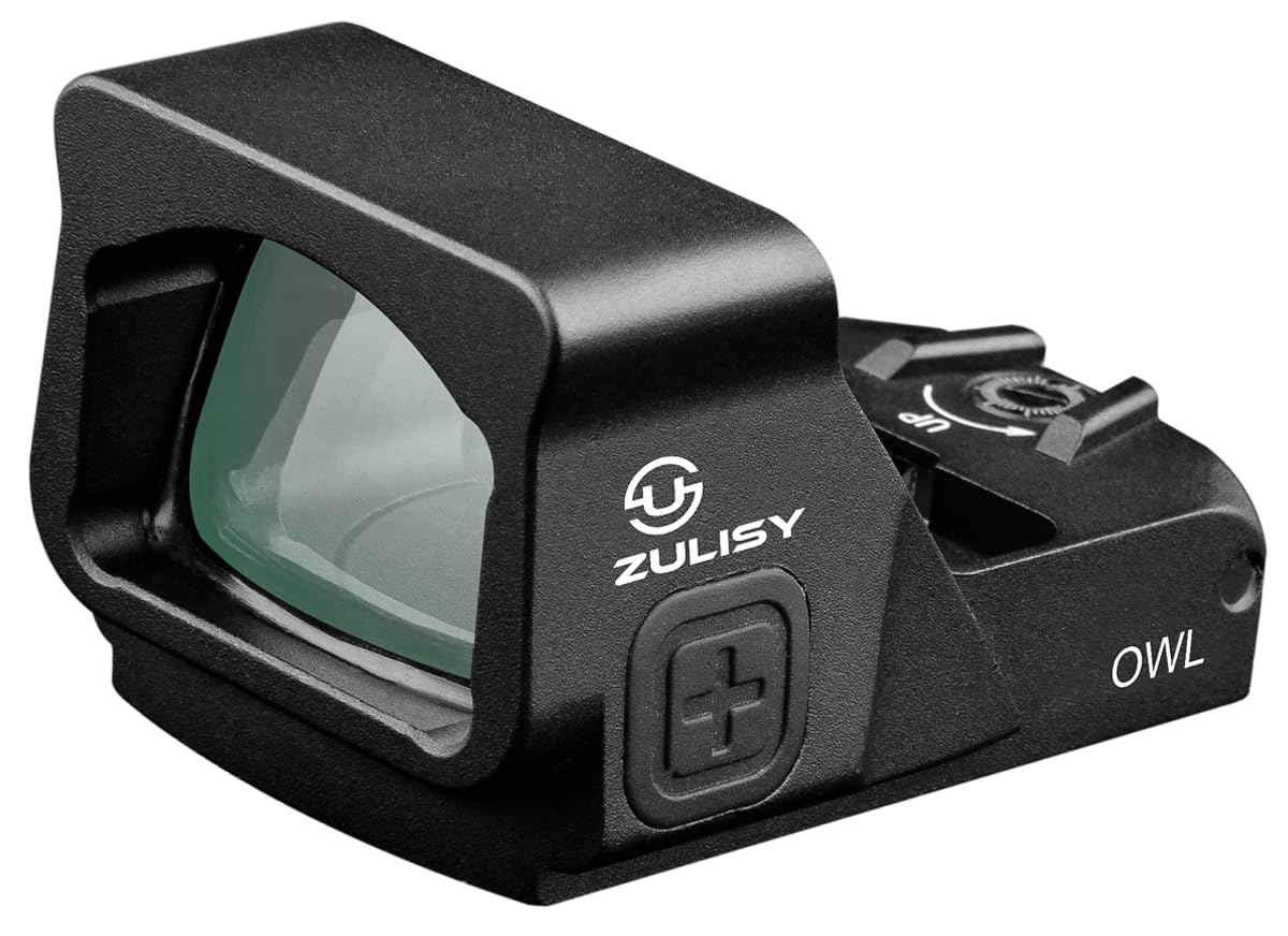 Zulisy OWL 3 MOA Green Dot Sight, for Doctor/Viper Footprint Optics Ready Cut EDC Pistol, Shake Awake 1x24mm Full Size Open Reflex Scope, with Picatinny Rail M1913 Rifle Mount Adapter Plate