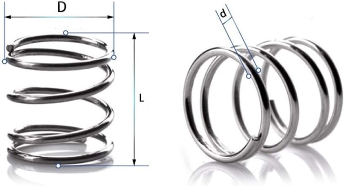 圧縮ばね 10個入り304ステンレス圧力春のショート圧縮線径1.0&times;外径14 *長さ10〜50 TMP1105 (Size : 1.