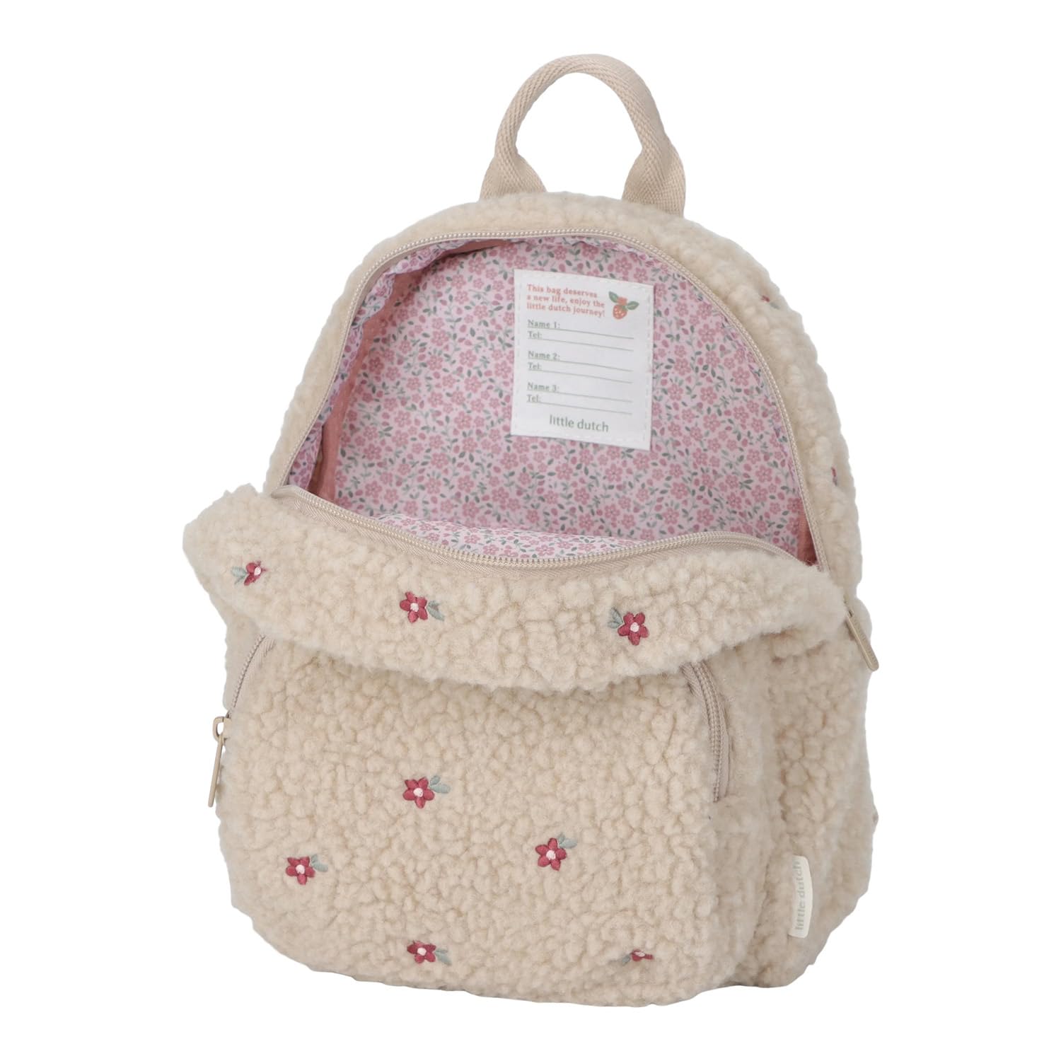 Little Dutch Rucksack Kinderrucksack Teddy für Kinder Kindergarten mit Brustgurt