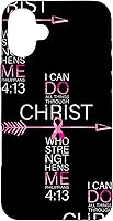 Vista 23 de Breast Cancer Phone Cases Women Philippians 4:13 Pink Cancer Case for iPhone 17