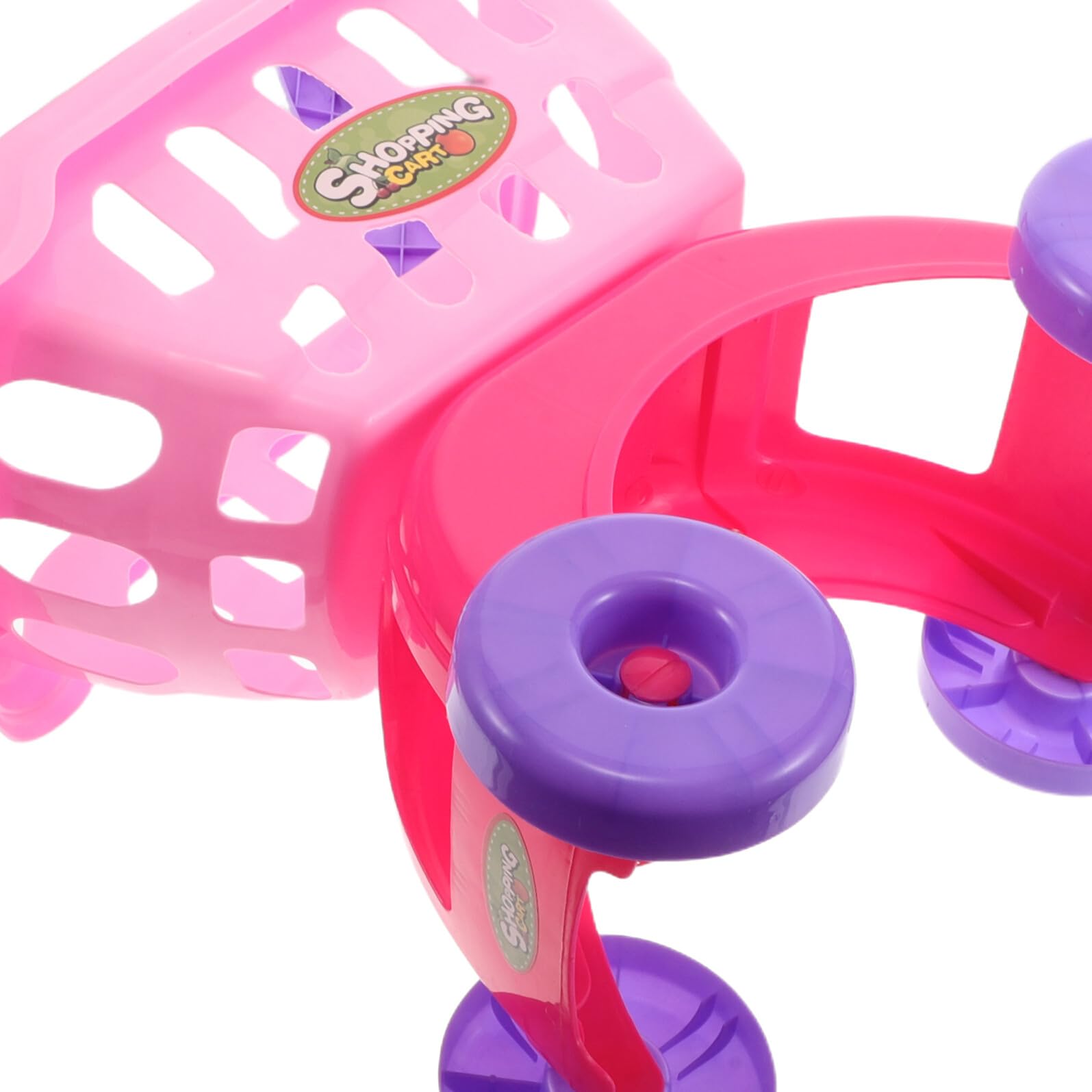 Hohopeti Carrello della Spesa Giocattolo per Piccolo in Plastica Frutta Finta Mini Carrello di Simulazione per Gioco Educativo e Sviluppo Abilità Adatto a Giochi in Casa e All’Aperto