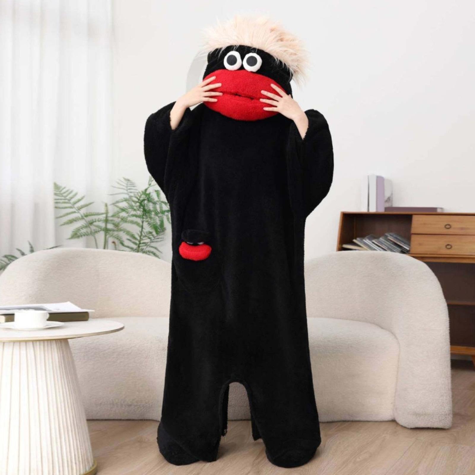 Mono divertido para adultos, suave, para disfrazarse | Pijama con capucha para actuaciones en escenario, fiestas temáticas, noches de cine, camping, casa, mascarada
