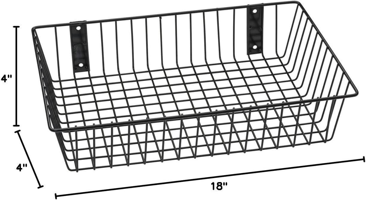 9079-B Universal Wire Basket44; Black - 18 x 12 x 4 in.