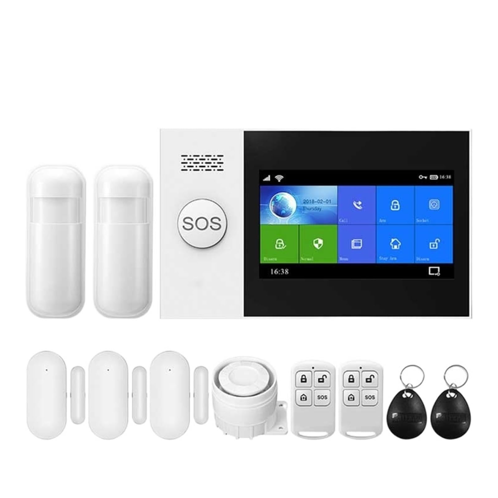 CUDTAPI Smart Alarm 4.3inch Security GSM System For Home Support APP Call/SMS Remote Control(C Kit)