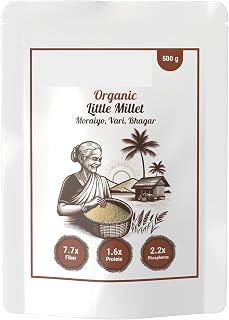 17.6oz Little Millet Moraiyo (Vari, Bhagar) – 500g | Whole Grain Organic Little Millet | Gluten-Free Superfood for Khichdi, Upma & Healthy Cooking | High Fiber, Protein & Iron