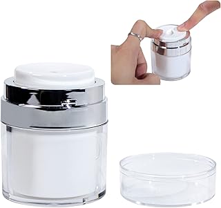 Moisturizer Container, 30ml Airless Pump Bottles, Travel Containers for Lotions and Creams Leak, Proof Empty Acrylic Refillable Cosmetic Jar Container with Pump