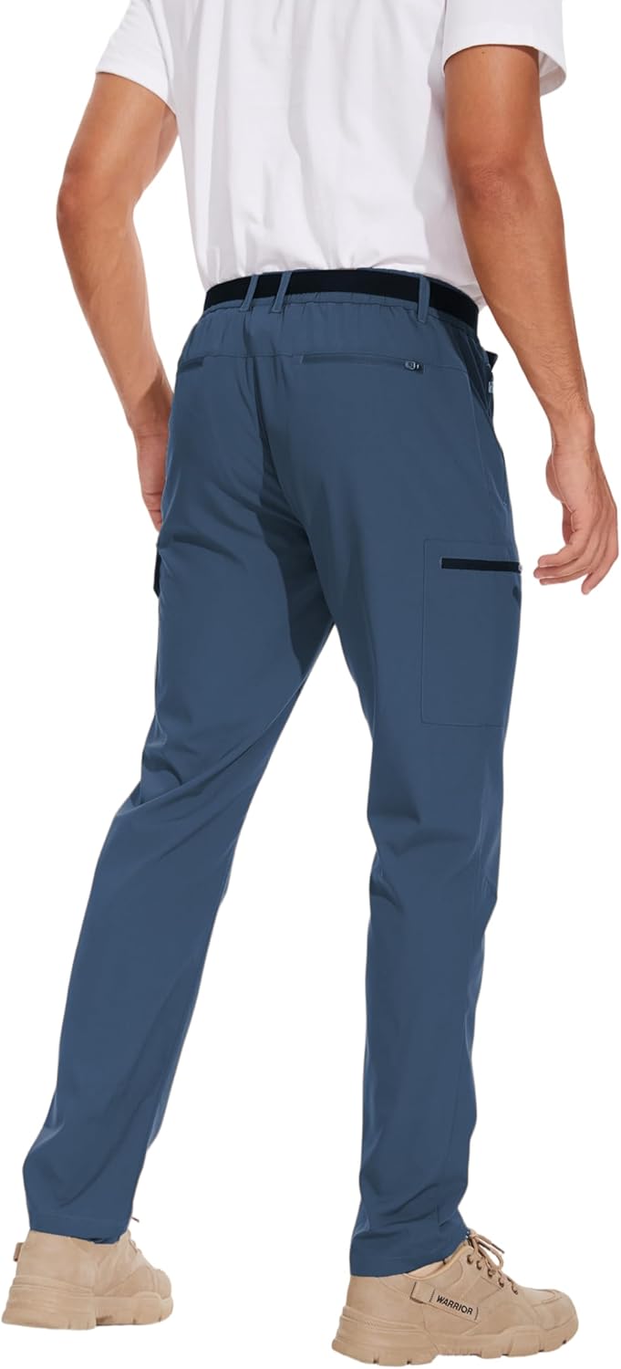 NATUVENIX Hiking Pants Men Lightweight Travel Pants for Men Quick Dry Mens Fishing Pants Water Resistant Cargo Work Pants - Image 2