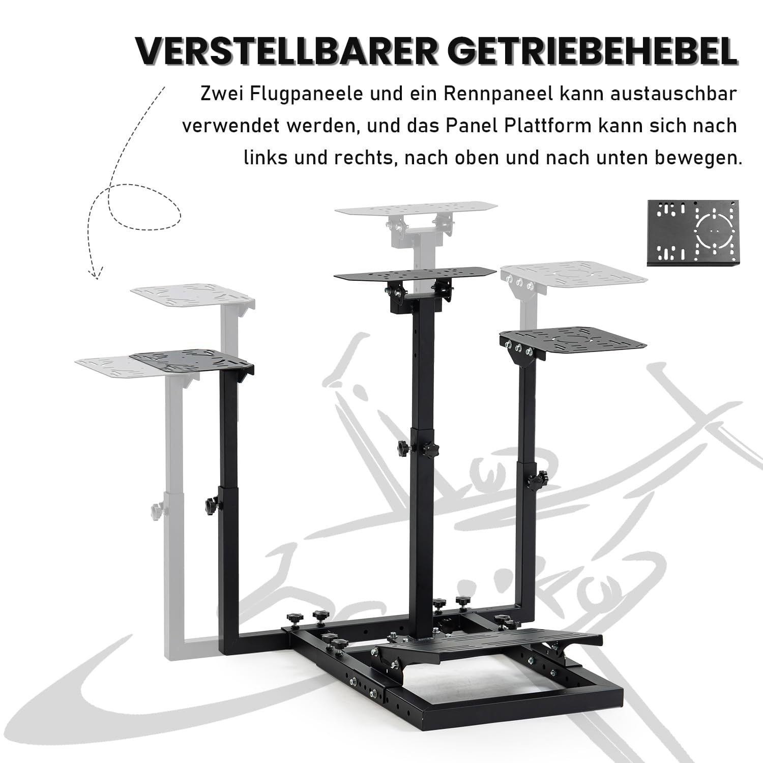 Dardoo Flugsimulator-Ständer passend für Thrustmaster Hotas Warthog, Logitech G25 G27 G29 G920, verstellbarer Lenkradständer