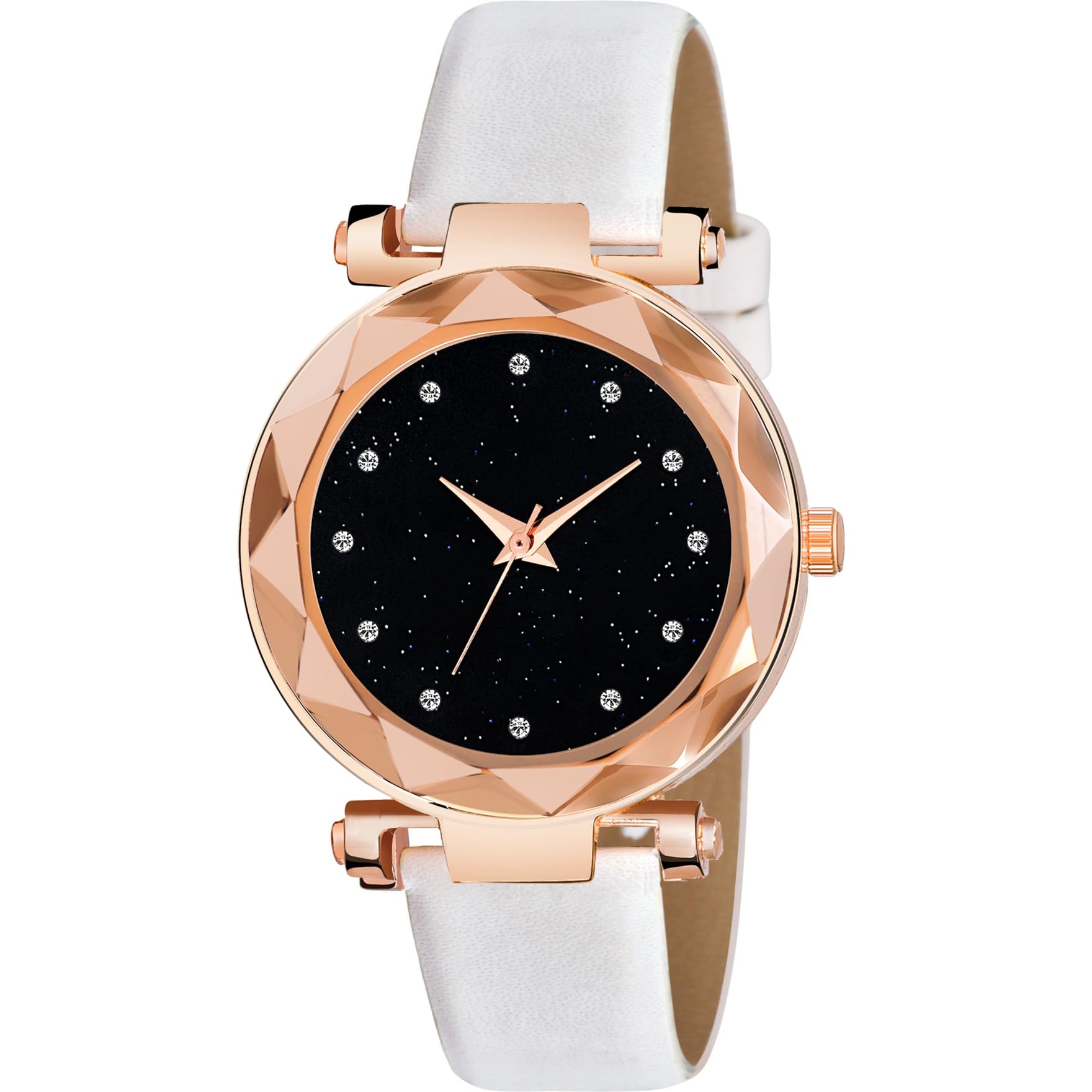 Red Robin Alluring Analogue 12 Daimond Black Dial Lether Strap Graceful Stylish Wrist Watch for Women and Girls, Pack of 1 - GEN-RG-12D-BLK-D-PLN-L (White) (B0CB1BV61G) Amazon Price History, Amazon Price Tracker